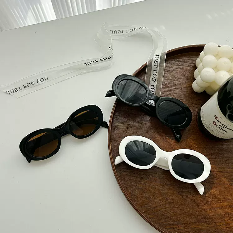 艾摩贝贝儿童墨镜2024夏日女童椭圆框遮阳眼镜宝宝网红时髦太阳镜