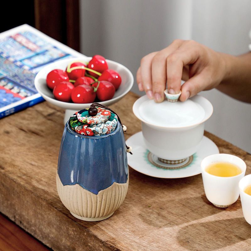 茶叶罐创意储茶罐家用普洱茶便捷带茶具带盖清仓密封罐厂家直销