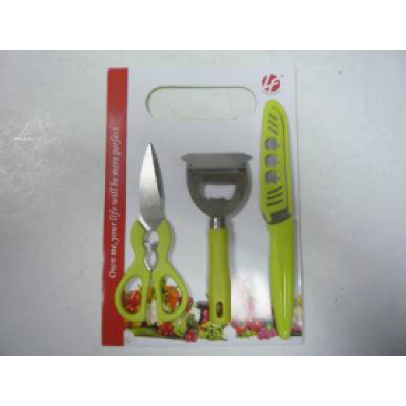 Fábrica directa nueva tarjeta de succión cuchillo de cocina de cuatro piezas juegos multifuncionales cuchillo de frutas tijeras planador de verduras utensilios de cocina