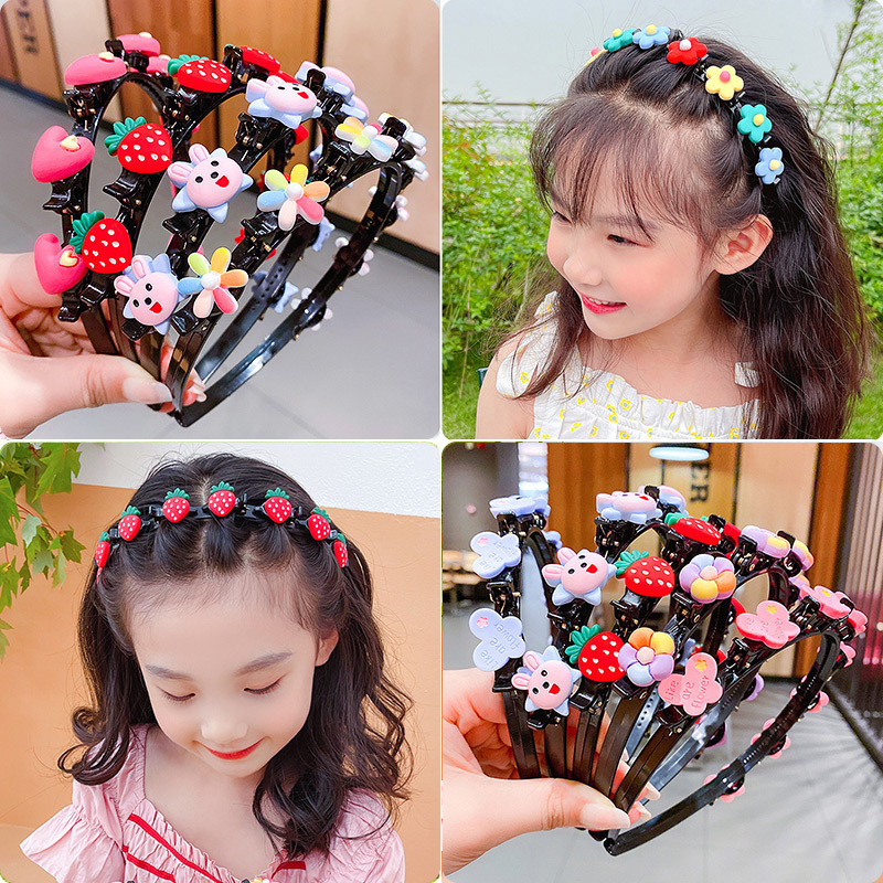 漫画子供用ヘアバンドヘアピンベビープレスヘアヘッドバンド編組ヘアピン女の子かわいいヘアアクセサリー頭飾り|undefined