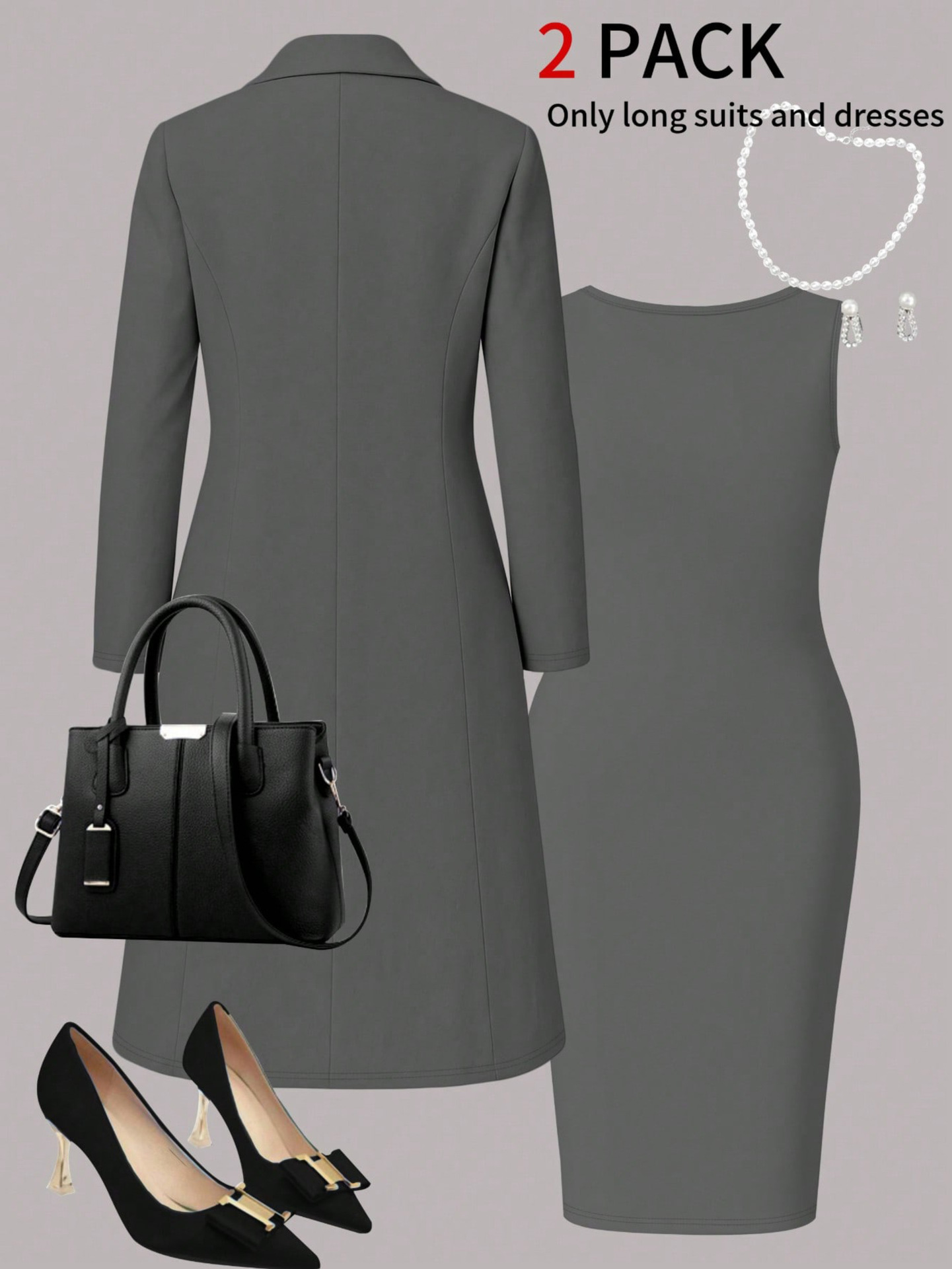 Completo blazer e vestito donna, tailleur elegante due pezzi_voghion.com
