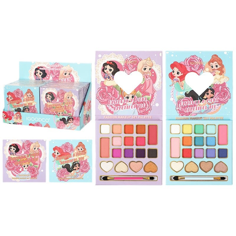 Comercio exterior transfronterizo nuevo diseño multicolor de dibujos animados encantador maquillaje de placas cos novato escalera cepillo espejo stock