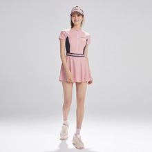 新款游泳衣女连体短袖裙式防晒速干保守修身显瘦水母衣浮潜水服女