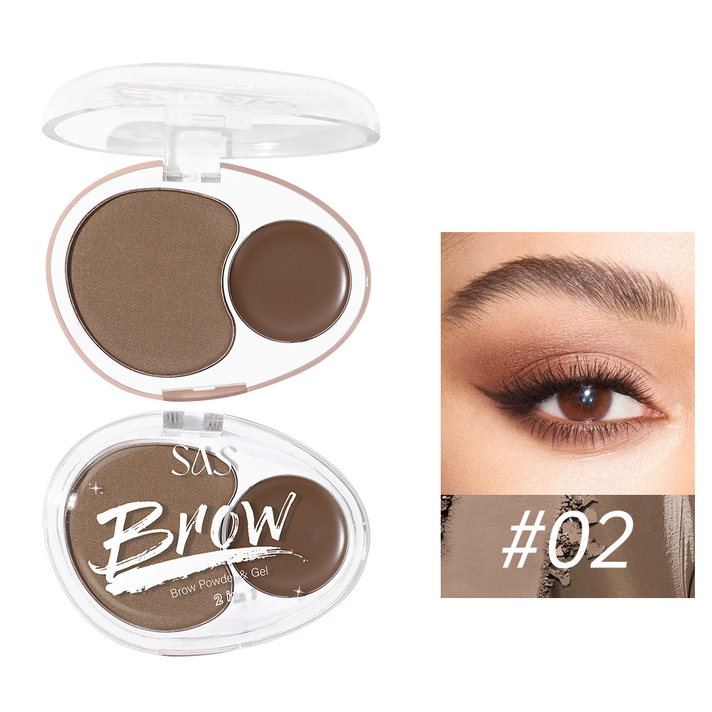 SAS maquillaje transfronterizo venta caliente reparación natural delicada 1 rejilla polvo de cejas 1 rejilla crema de cejas SEB001