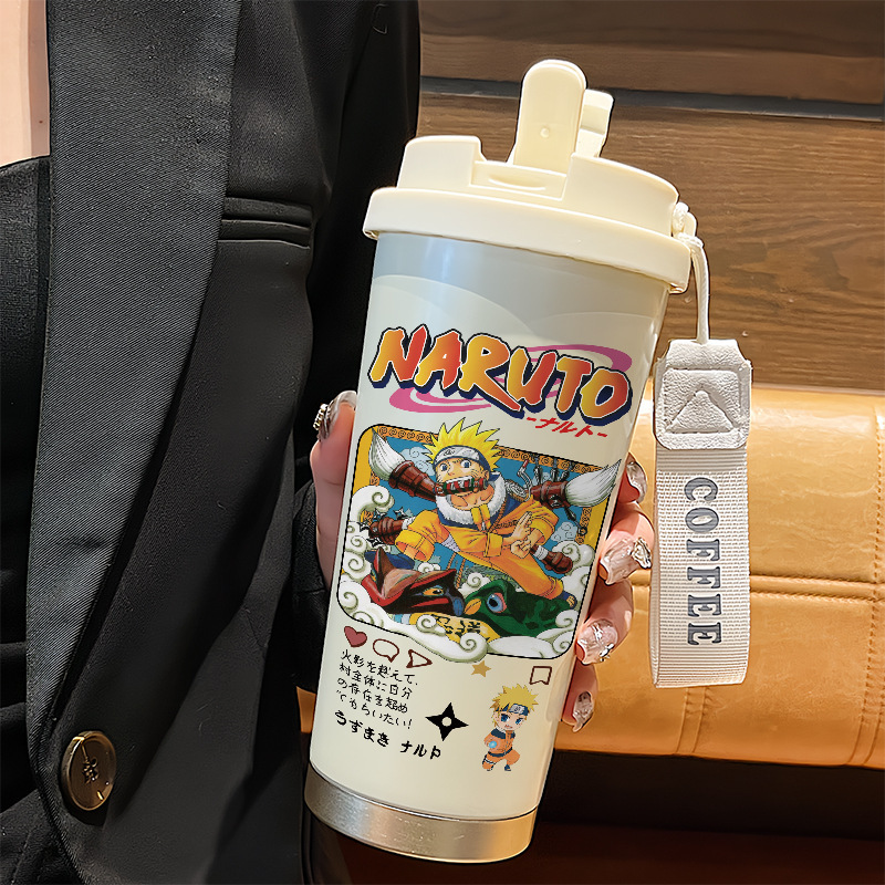 ナルト魔法瓶カップ漫画ナルトサスケ学生ウォーターカップ高価値ストロー 316 ステンレス鋼食品グレード|undefined