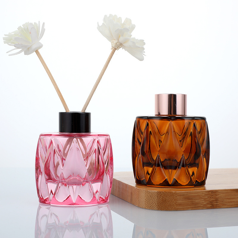 ins时尚香薰瓶子空瓶车载杯架摆件diy藤条透明玻璃瓶扩香精油瓶