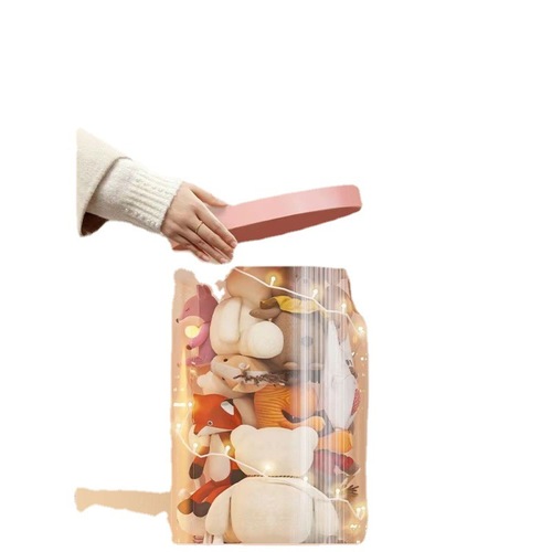 毛绒玩具收纳箱透明儿童娃娃布偶收纳可旋转玩偶收纳器代发批发