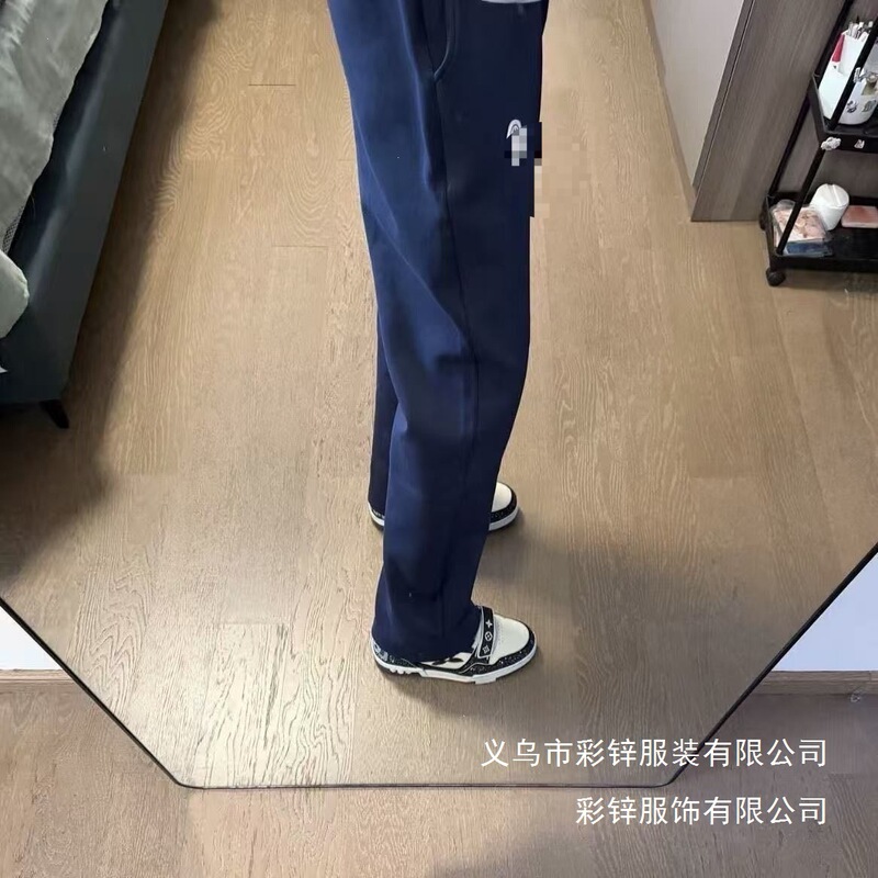 Guangzhou high-end trendy brand Mengjia men's new embroidered logo versatile casual straight-leg pants wholesale Guangzhou high-end trendy brand Mengjia men's new embroidered logo versatile casual straight-leg pants wholesale