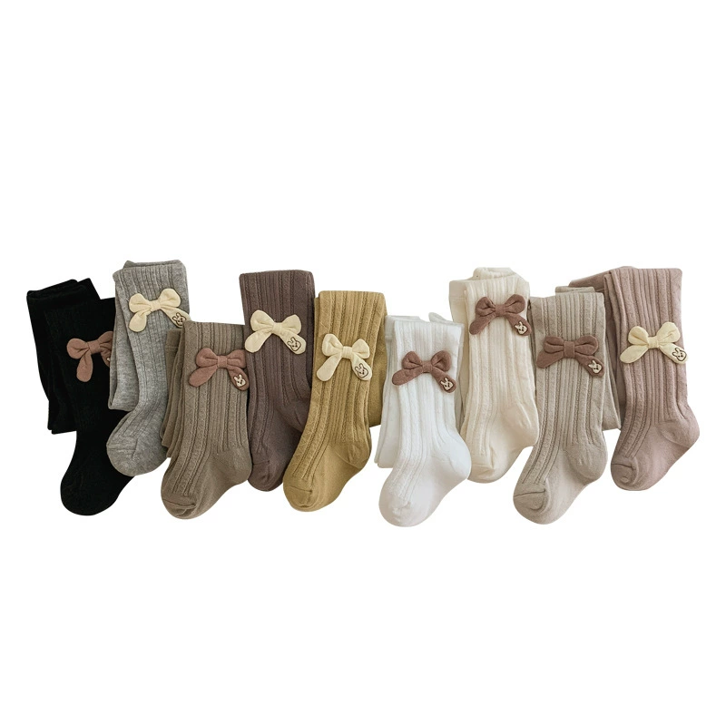 Детские осенние л leggings, брюки с бантом, колготки, носки