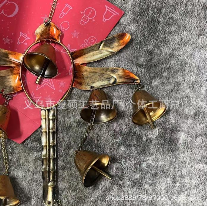 跨境挂饰DragonflywithBellsWindChime蜻蜓风铃金属装饰品园艺花|undefined