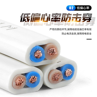 Pure copper national standard household 2-core 0.5/0.75/1/1.5/2.5/4/6/10 square RVVB sheath flat flexible cord