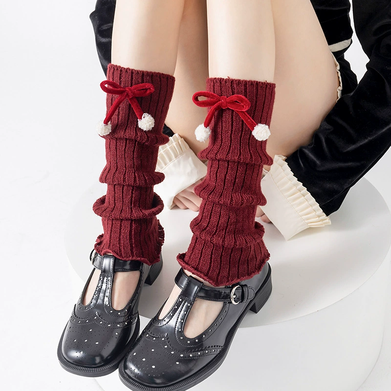 Сапоги из хлопка Gaiters, красный японский демисезонный комплект с бантом, стиль Лолита
