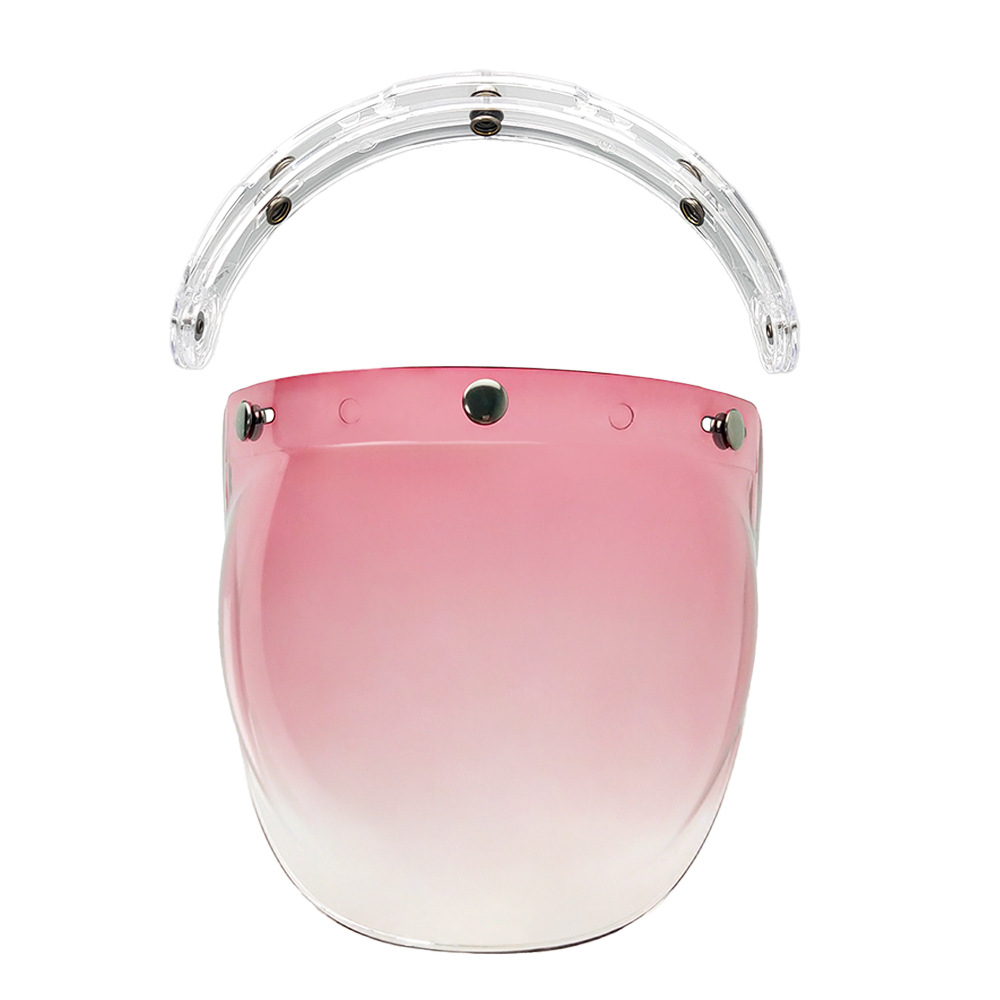 Helmet Bubble Lens Curved Three-Button Electroplating Motorcycle Retro Helmet Mirror Guard Uv Protection Sun Protection