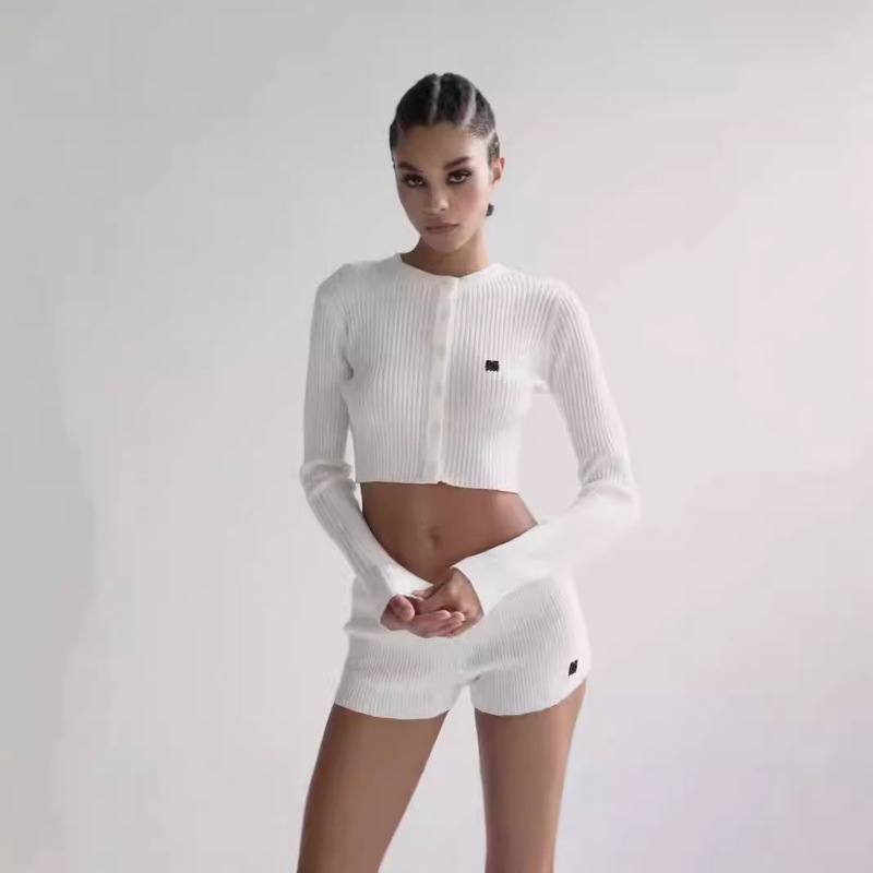 badblood Cream Knitted Cardigan Women's American Style Retro Embroidered Round Neck Slim-fit Hot Girl Slim-fit Jacket