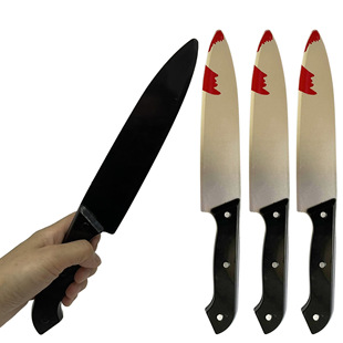 Halloween Simulation Bloody Tip Kitchen Knife Weapon Performance Spoof Trick Performance Ghost Festival Horror Room Props Supplies