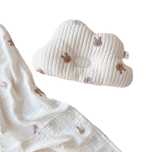 Korean ins baby shaping pillow, anti-eccentric embroidered newborn head shape correction, breathable and sweat-absorbent, universal for all seasons