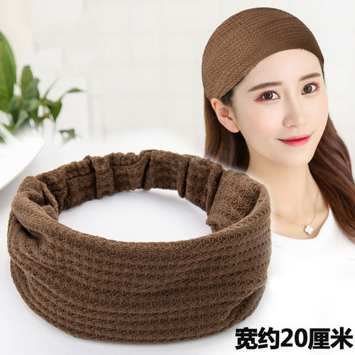 Korean Wide Edge Hairband Covering Gray Hair Headband Postpartum Washing Fabric Head Scarf Headband Warm Head Cover Hair Accessory