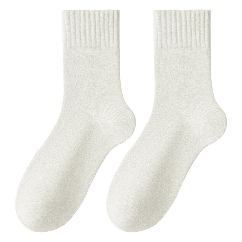 Calcetines de felpa gruesa de otoño e invierno, calcetines de mujer torque de color sólido anti-pilling para niños, almacenamiento de calor, calcetines de piso cálido, fábrica al por mayor