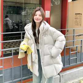 白色今年流行爆款羽绒服女中长款2025冬新款韩版加厚90白鸭绒外套