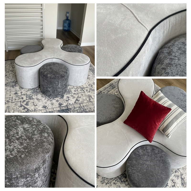 Muebles creativos de Amazon 30D esponja de compresión modular mesas de juegos y sillas conjuntos de sofá de forma especial combinación de cocina
