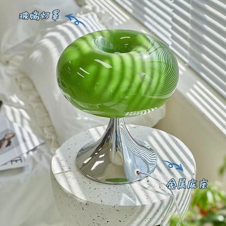 バウハウス装飾電気スタンドリビングルーム寝室青リンゴ造形レトロ個性ショールームフランス中古照明器具|undefined