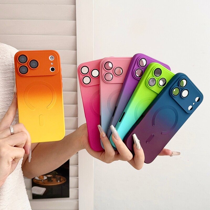 Liquid Silicone Magnetic Suction Glass Lens Film Protection Suitable for Apple 17Promax Mobile Phone Case Magnetic Suction New Model Three