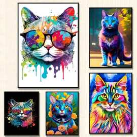 宠物cat猫海报装饰油画批发跨境SHEIN亚马逊TIKTOK速卖通帆布画芯