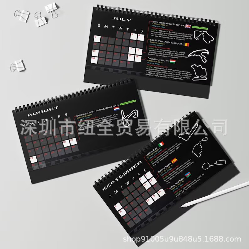 Cross-Border New Product F1 Calendar 2026 2026 F1 Schedule Desktop Calendar