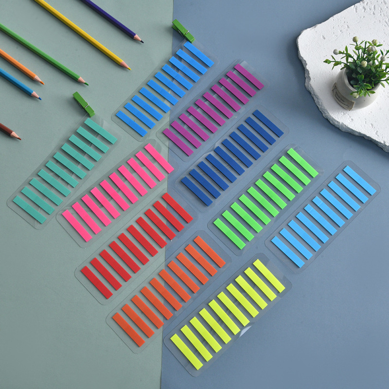 New Ins-Style Combination Pet Multi-Color Ultra-Thin Index Tabs for Students and Office Use, Transparent Marking Stickers, Wholesale from Manufacturer