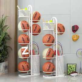 排球整理架球架篮球收纳家用汗健身器材置物儿童篮球架羽毛球拍筐