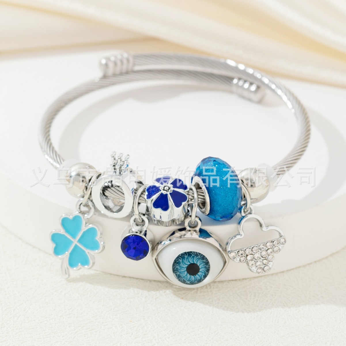 Brazalete Pan Jia, brazalete de explosión transfronteriza, diamante de diamante, ojo del demonio, mano de Dios, joyas de moda de amor de cuatro hojas image 5