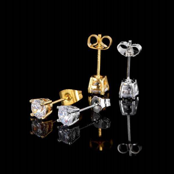 Fashionable elegant earrings hip-hop style with zircon for men and…