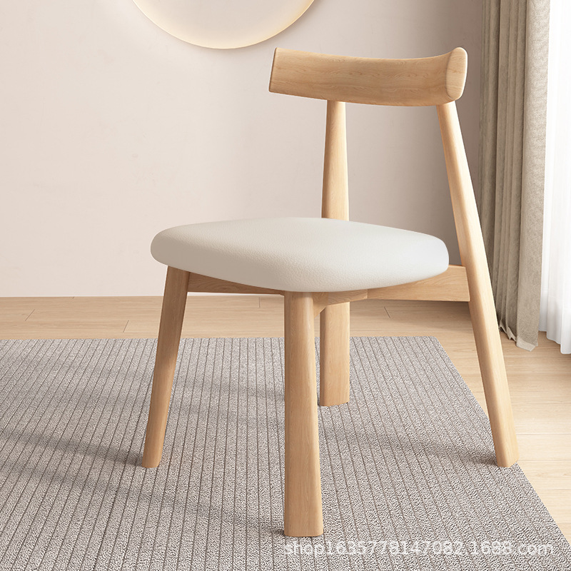 silla de comedor de madera maciza moderna simple, silla de respaldo de restaurante nórdico, estudio, mesa de comedor de hotel, taburetes, fábrica de origen