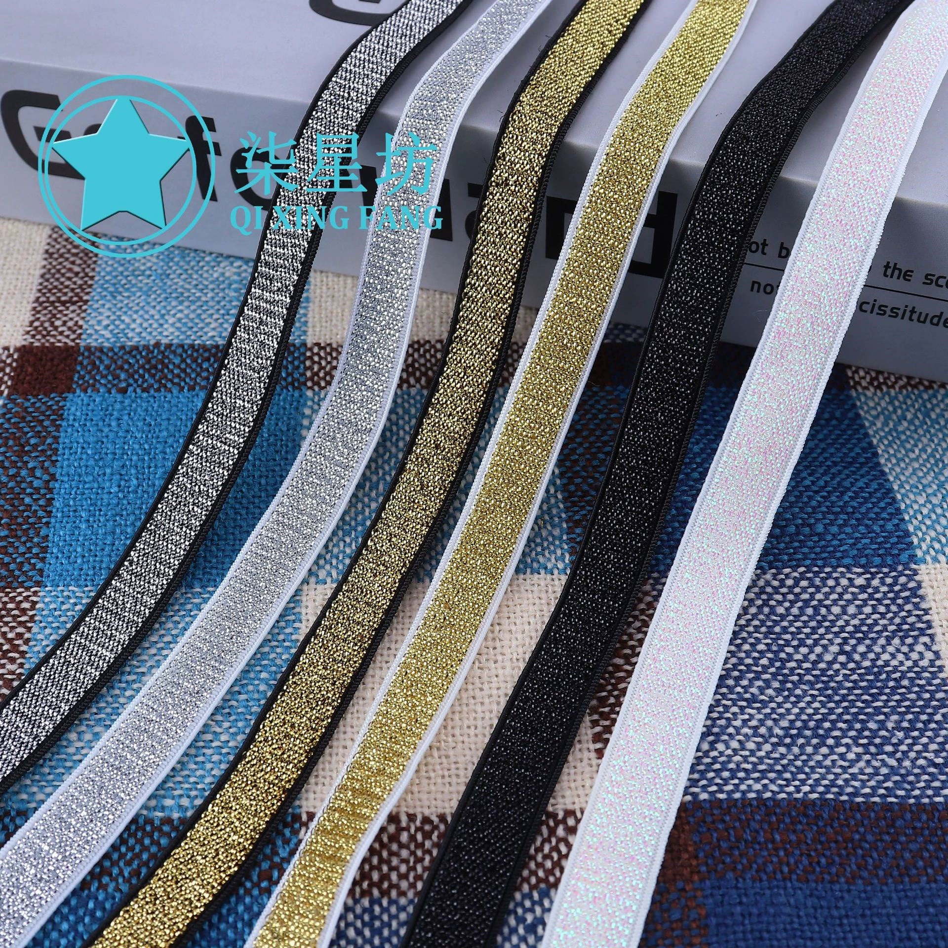 Тканые 1.0CM эластичные золотые и серебряные проволочные ленты ювелирные изделия блестящие шелковые луковые ленты шляпы для одежды производителей аксессуаров оптом