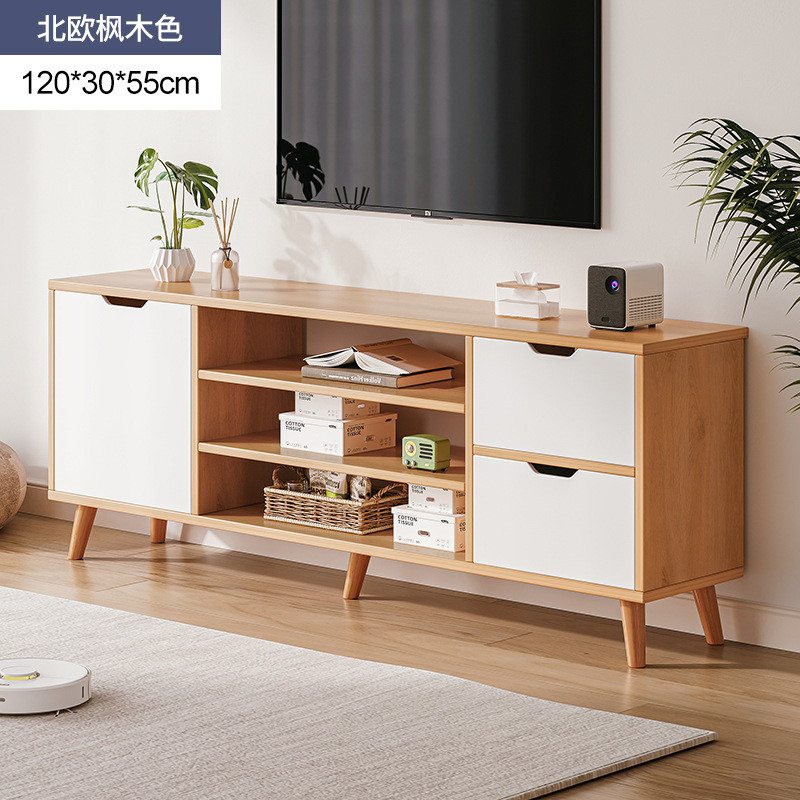 Nórdico TV gabinete moderno minimalista dormitorio sala de estar casa pequeño apartamento pierna de madera maciza mesa de café TV gabinete combinación