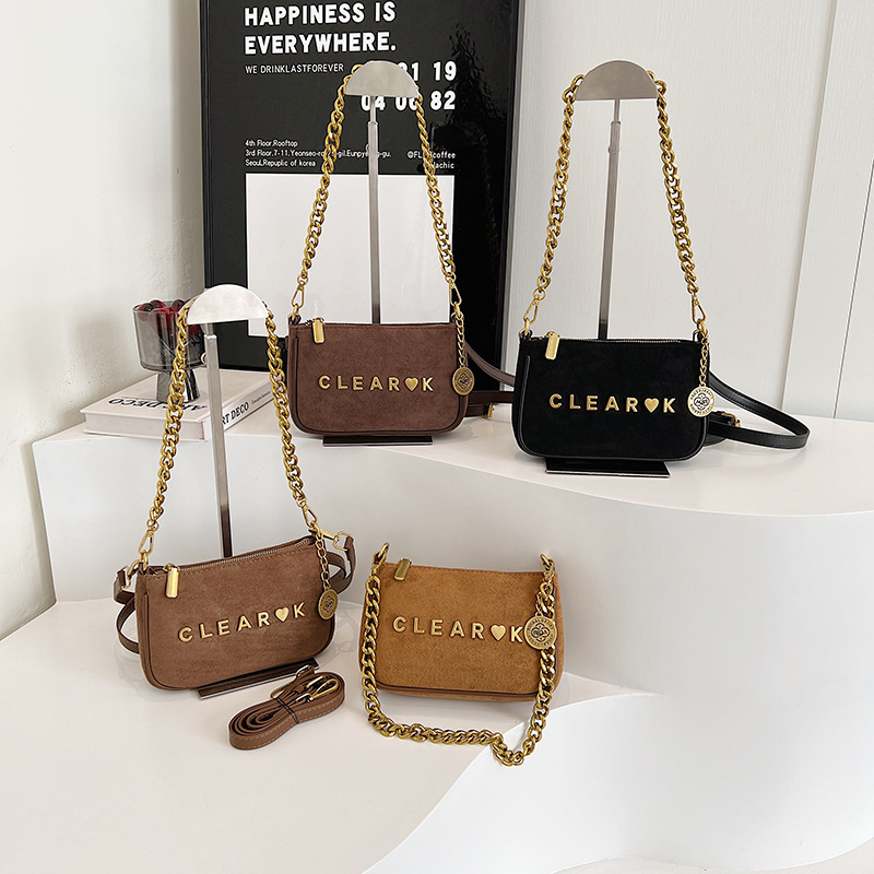 单肩包链条包女包复古包包2023新款潮ins气质日韩小包包腋下包