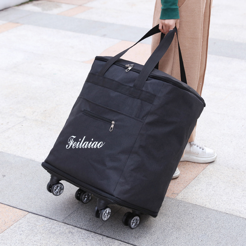 Large-Capacity Satchel Shoulder Travel Bag That Can Be Boarded with Wheeled Drag Bag for Short-Distance Business Trip Waterproof Luggage Bag for Men