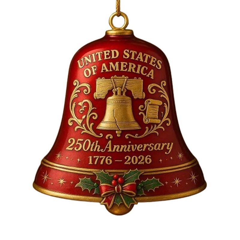 跨境亚马逊创意新U.S. 250th Anniversary Bell Ornament金属铃铛|undefined