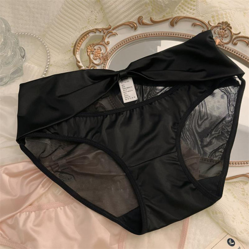 Woven Moonlight ~ New Satin Panties Feminine Pure Desire Seamless Pure Cotton Crotch Girls Mid-waist Briefs Summer
