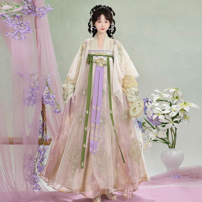[春風遅い野] オリジナル漢服女性唐刺繍胸丈スカートマント妖精日常国民風春夏スタイル|undefined