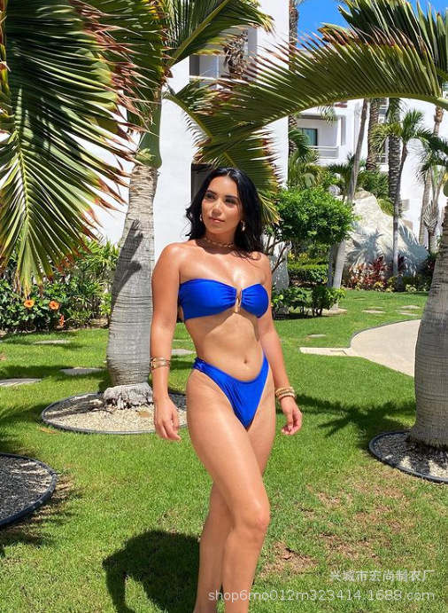 Amazon 2025 marca europea y americana bikini sexy división bikini tamaño de pecho reunido trajes de baño comercio exterior