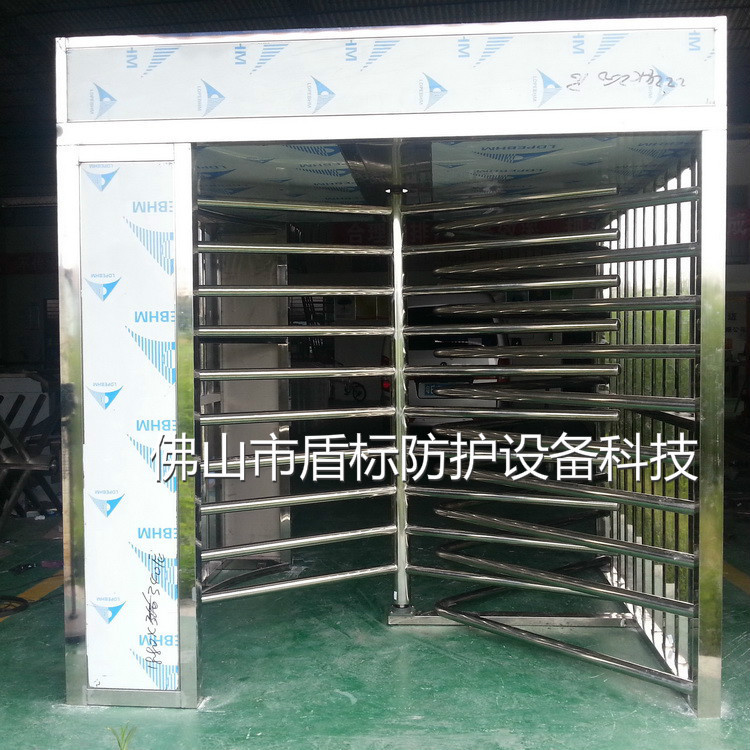 加宽全高单项旋转门全封闭式单向通过防尾随旋转装置门不锈钢转闸