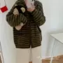 秋季新款撞色宽松毛衣