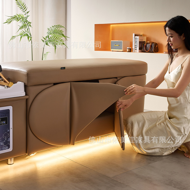 Cama de lavado de cabello de circulación de agua de la cama de tratamiento de cabello de peluquería profesional calentador de agua de temperatura constante masaje de salud cama de fumigación al por mayor