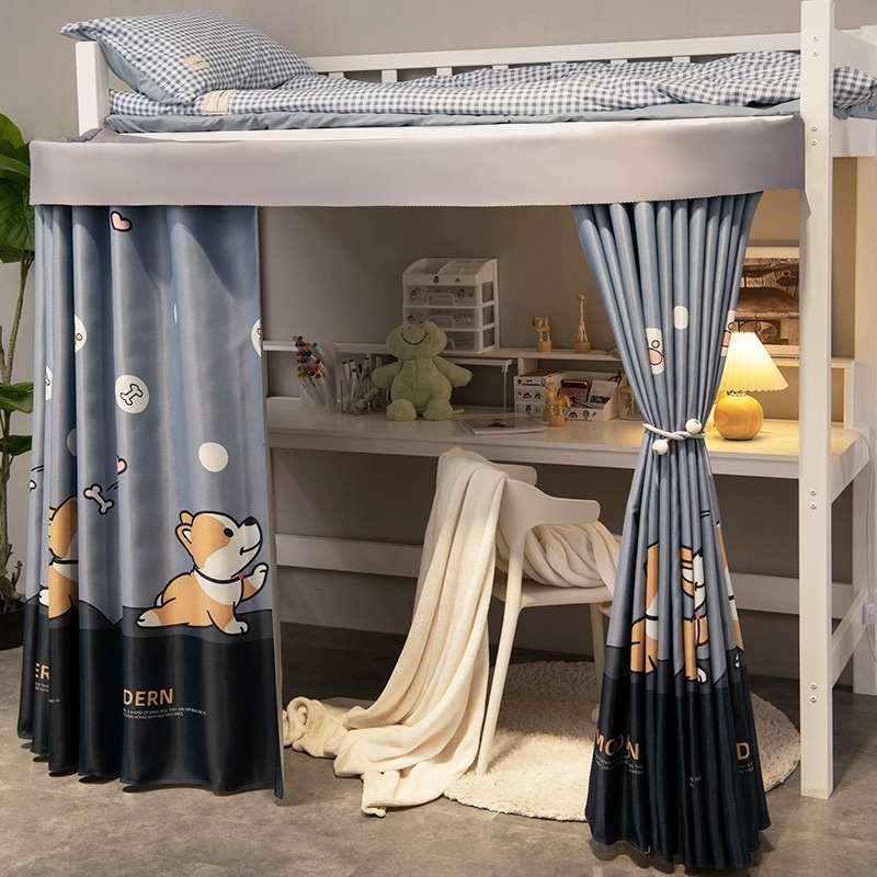 Dormitorio de estudiantes universitarios, cortina de bloqueo de mesa, cama, cortina de espacio de privacidad, cortina de mesa de sombreado epitaxial de pista en forma de U