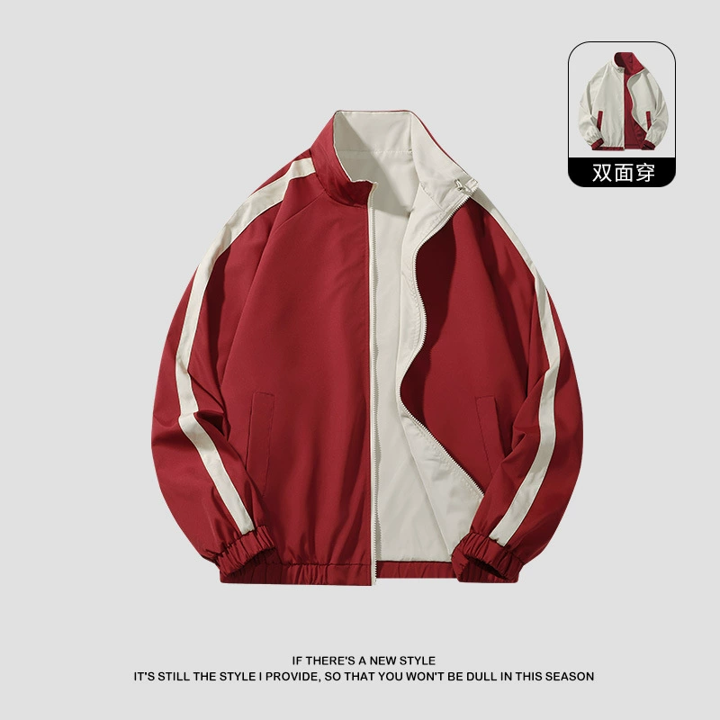 Trend brand double-sided jacket, baseball uniform, for beloved, oversize