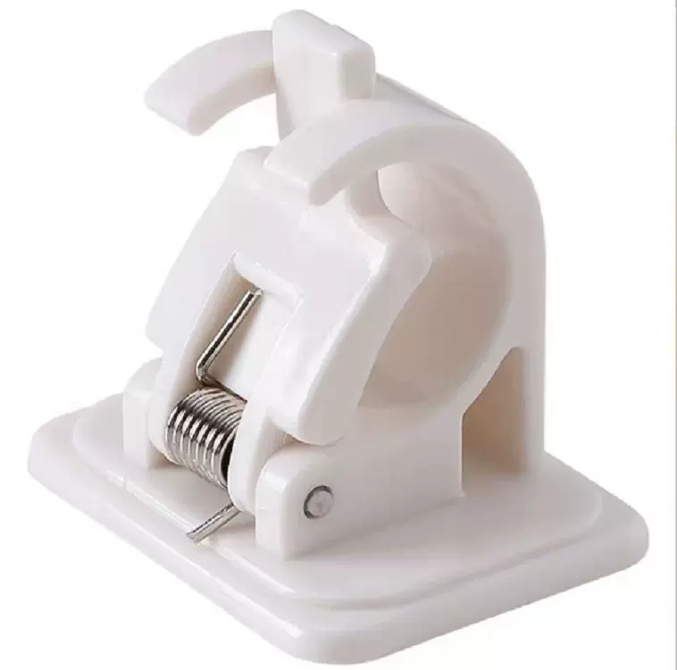 厂家供应毛巾架子固定夹挂杆端部挂夹窗帘浴帘挂杆夹两个装