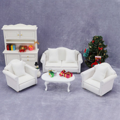 1:12人形屋dollhouseミニ家具モデルob11家具白いソファー3点セット枕付き