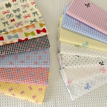 1.6米宽幅纯棉小蝴蝶结格子花 床品衣服手工diy棉布厂家现货