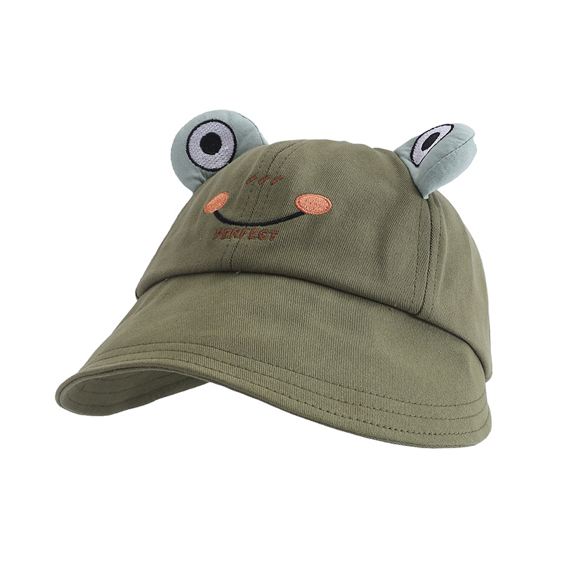 1-3 Primavera y otoño delgada sombrero para bebés primavera sombrero de protección solar para niños coreanos gran sombrero rana